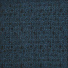 Tissu japonais bleu nuit et bleu hexagones et petites fleurs