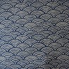 Tissu japonais grandes vagues seigaiha bleu indigo