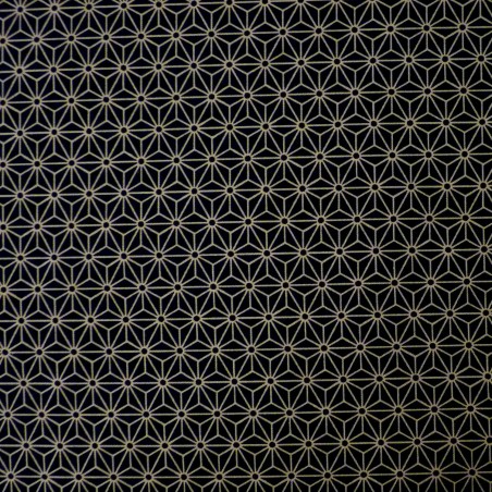 Chute de 20cm x 100cm de tissu noir motif petit asanoha