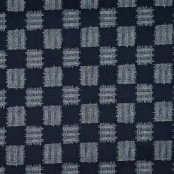 Midnight blue Japanese fabric with checkerboard pattern