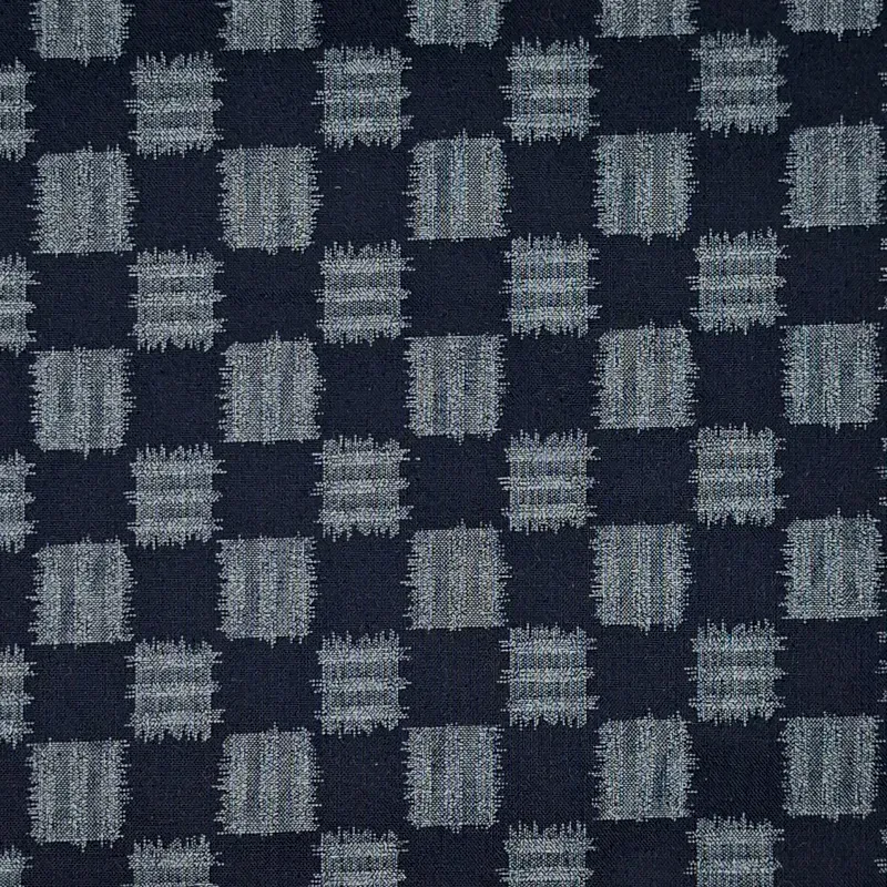 Midnight blue Japanese fabric with checkerboard pattern