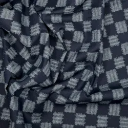 Tissu japonais bleu nuit damier ichimatsu – coton japonais traditionnel – fabriqué au Japon
