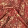 Tissu coton rouge moiré rouge et doré Hoffmann