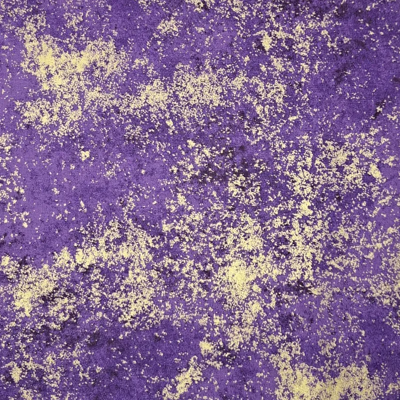 Tissu coton violet moiré et doré Hoffmann