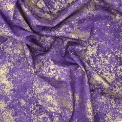 Tissu coton violet moiré et doré Hoffmann