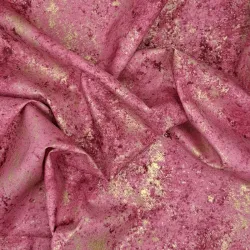 Tissu coton framboise et or moiré Hoffmann