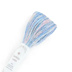 Olympus light blue light pink light grey sashiko thread with silver lamé - 40 m skein
