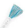 Olympus turquoise blue beige light grey sashiko thread with silver lamé - 40 m skein