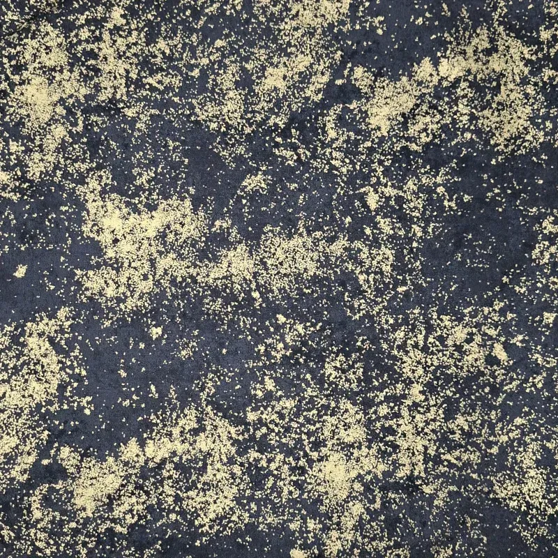 Hoffmann black & gold moiré cotton fabric