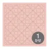 Pale pink sashiko fabric panel cherry blossom - 33x33 cm cotton