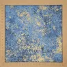 Tissu coton bleu bleuet et or moiré Hoffmann