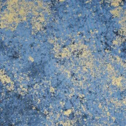 Hoffmann peacock blue & gold moiré cotton fabric