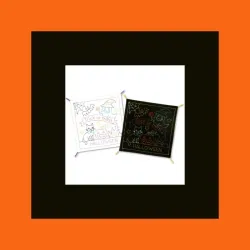Coupon tissu sashiko noir pré-imprimé Halloween
