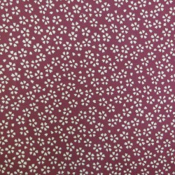 Reversible dark red sakura Japanese cotton fabric