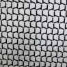 Tissu japonais coton léger motifs géométriques noirs fond blanc - pour chemisiers