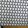 Tissu japonais coton léger motifs géométriques noirs fond blanc - pour chemisiers