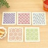 Kit sashiko 5 dessous de verres blancs version 2