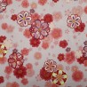 Tissu japonais mauve fleurs de cerisier roses