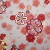 Tissu japonais mauve fleurs de cerisier roses